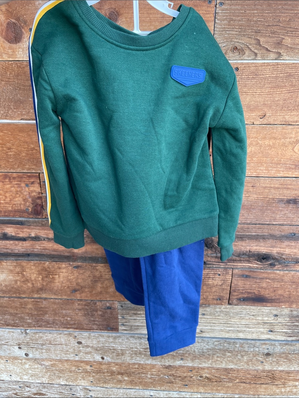 Skechers Kids Green Sweatshirt & Blue Pants Matching Set